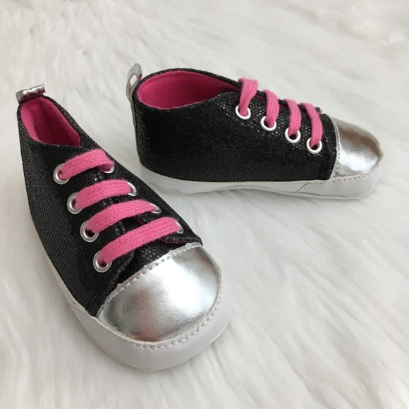 Baby Vision | Black Glittery Sneakers 12-18 Months - Picture 3 of 7